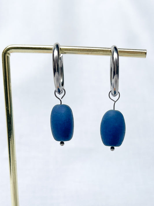 Argolla óvalo azul