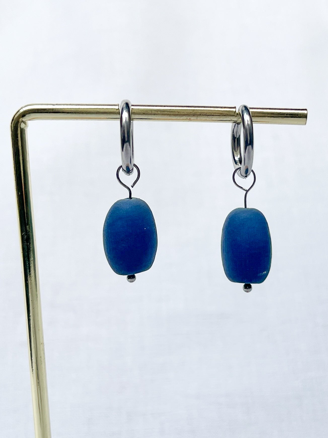 Argolla óvalo azul